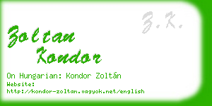 zoltan kondor business card